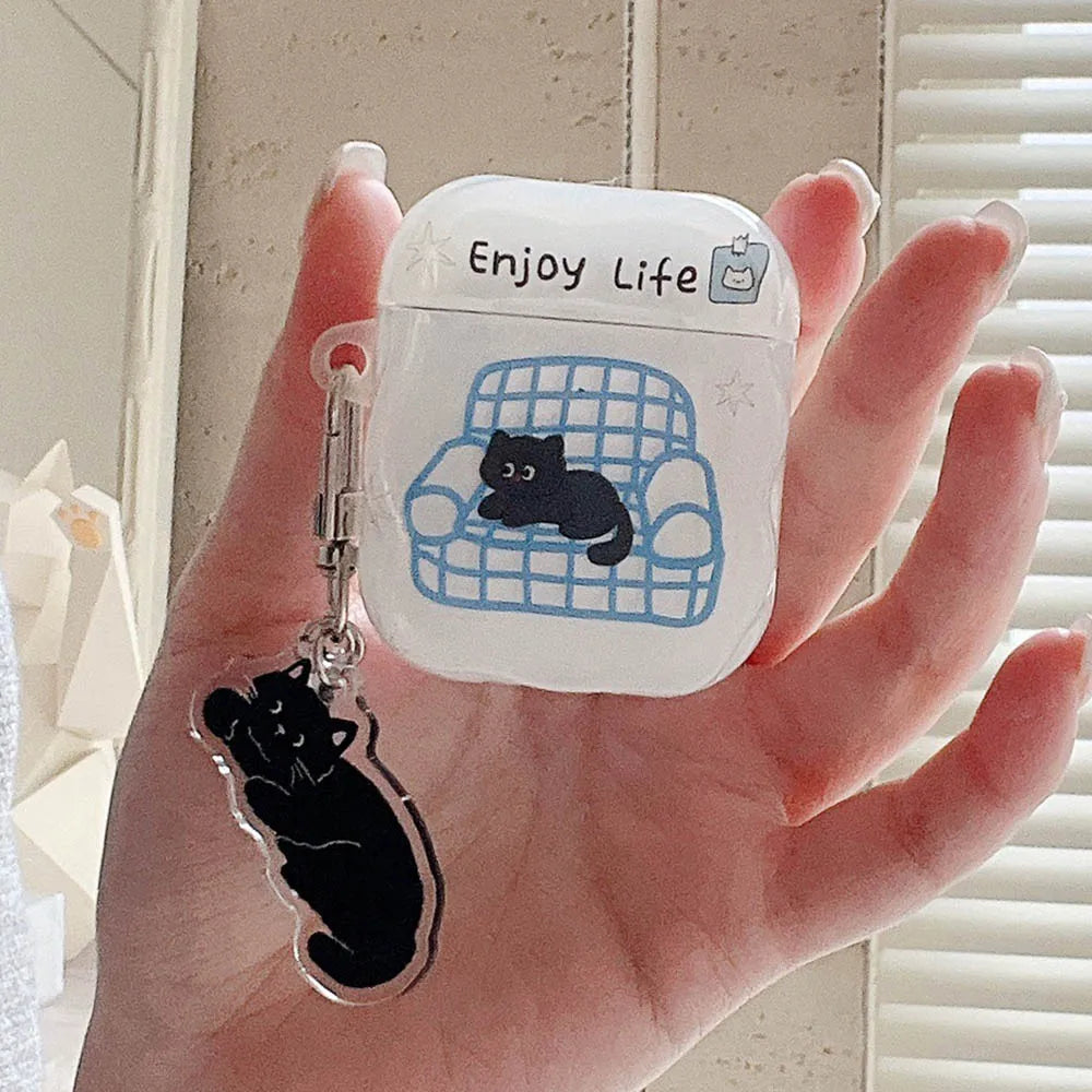 Black Cat AirPods Charger Case Cover
