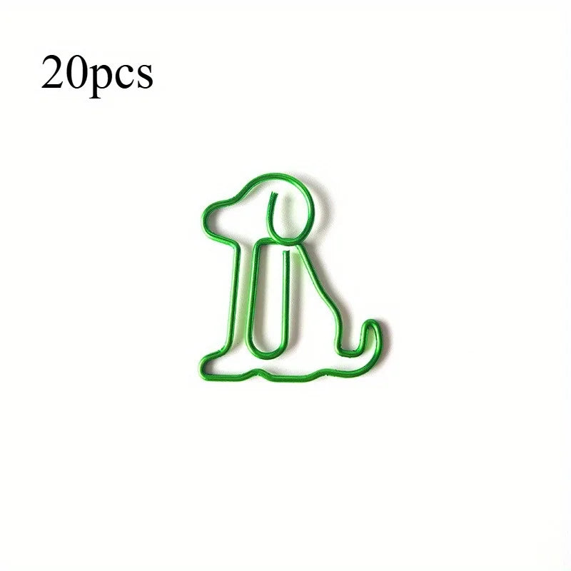 20pcs Colorful Animal Paper Clips - Cute Sitting Dog Design, Iron Material, Perfect for Office Organization - Ice Cream Cake