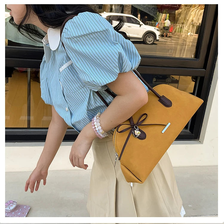 Retro American Style Crossbody Bag Women's Handbag Fashionable Handheld Bag Casual Single Shoulder Bag Simple Style Handbag - Ice Cream Cake