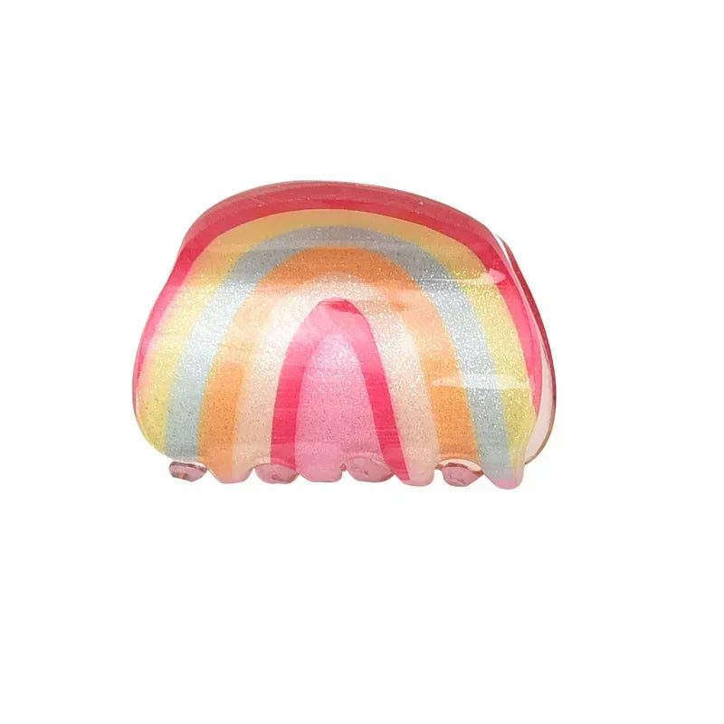 Rainbow Acrylic Hair Claw Clip - Ice Cream Cake