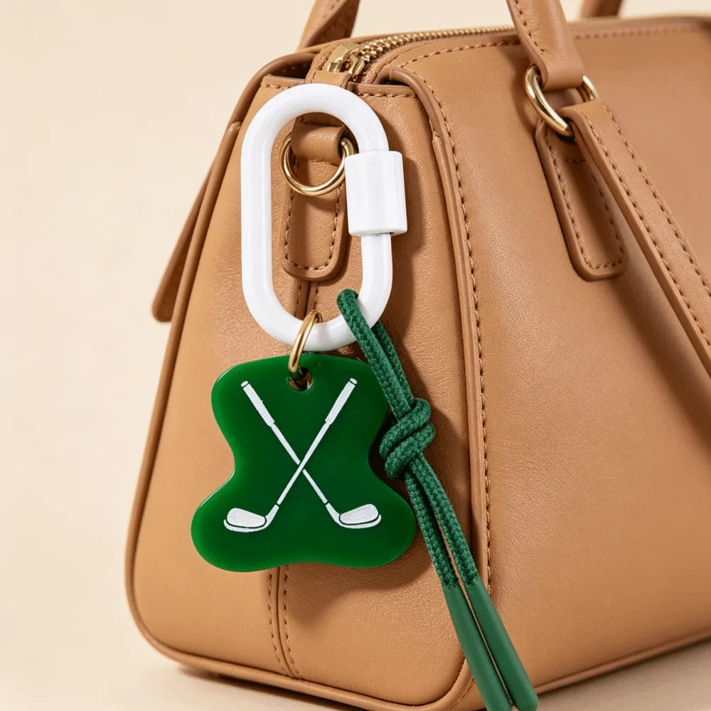 Cartoon Acrylic Rope Woven Pendant Cute Creativity Floral Keyring Retro Geometric Shape Bag Chain Charms Student - Ice Cream Cake