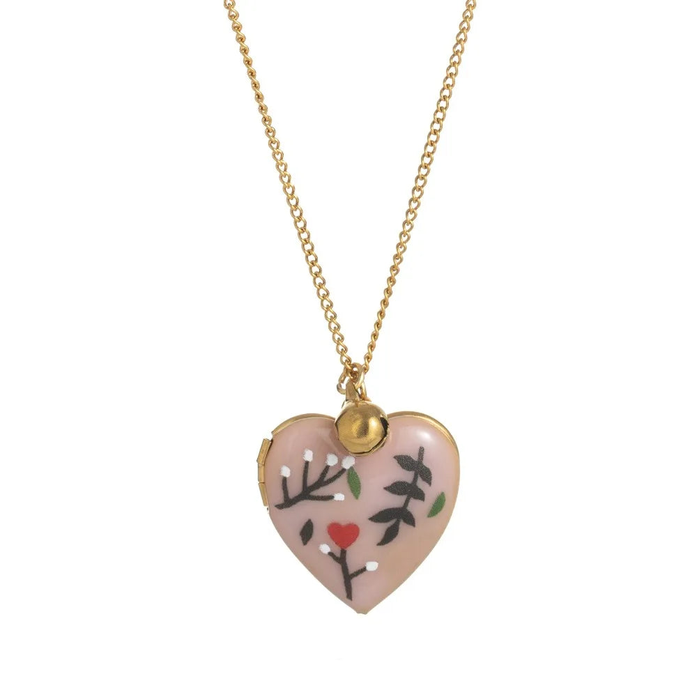 Zircon Photo Album Necklace Gold-plated Adjustable Heart-shaped Necklace Opening And Closing Pendant Necklaces Jewelry Gifts - Ice Cream Cake