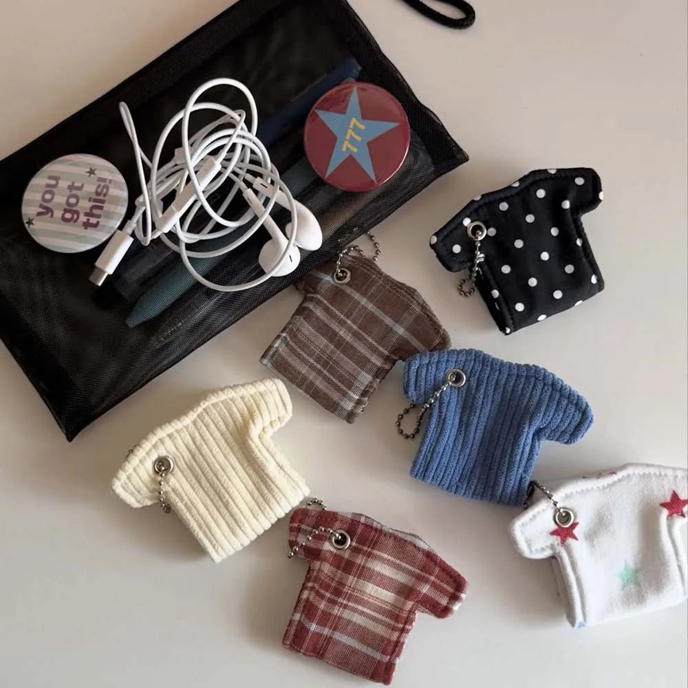 Mini T-Shirt Shaped Cable Tidy Clip-On Keychain Charm