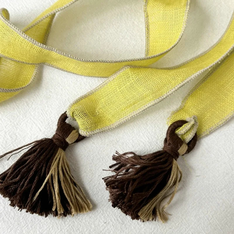 Skinny Tassel Scarf - Ice Cream Cake