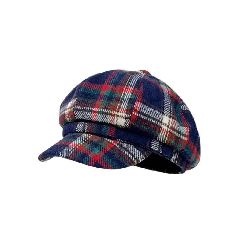 Tartan Pattern Newsboy Cap