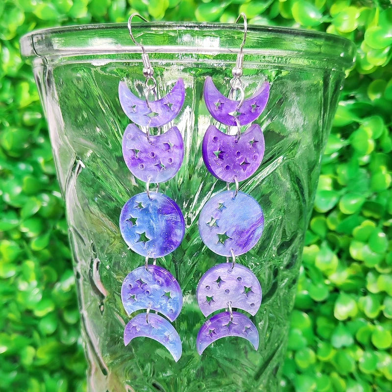 Moon Phases Drop Earrings