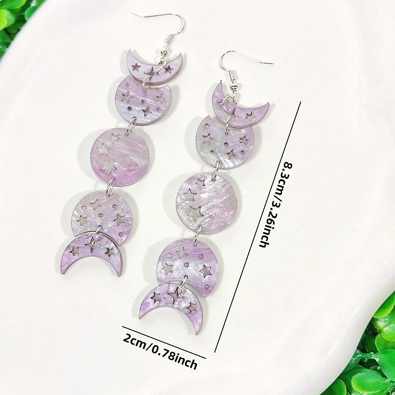 Moon Phases Drop Earrings