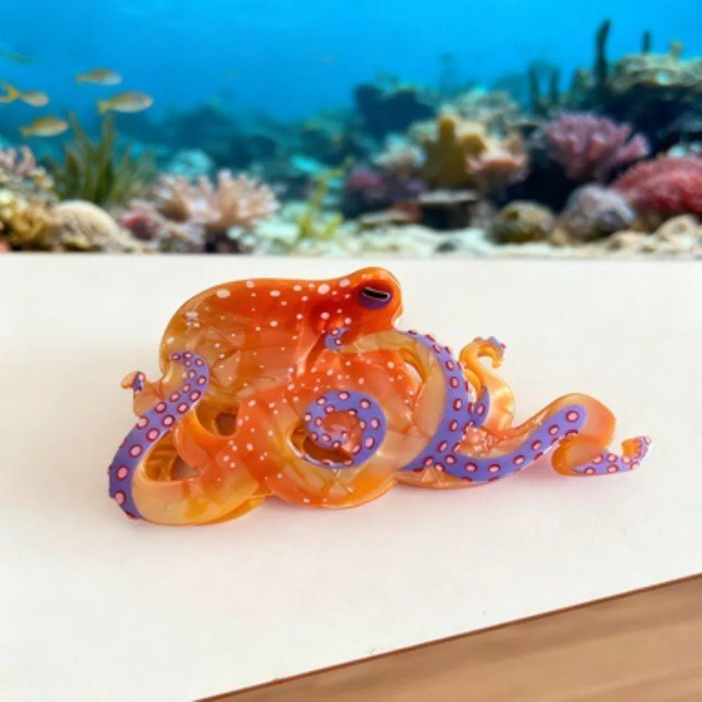 Glossy Acrylic Octopus Hair Claw