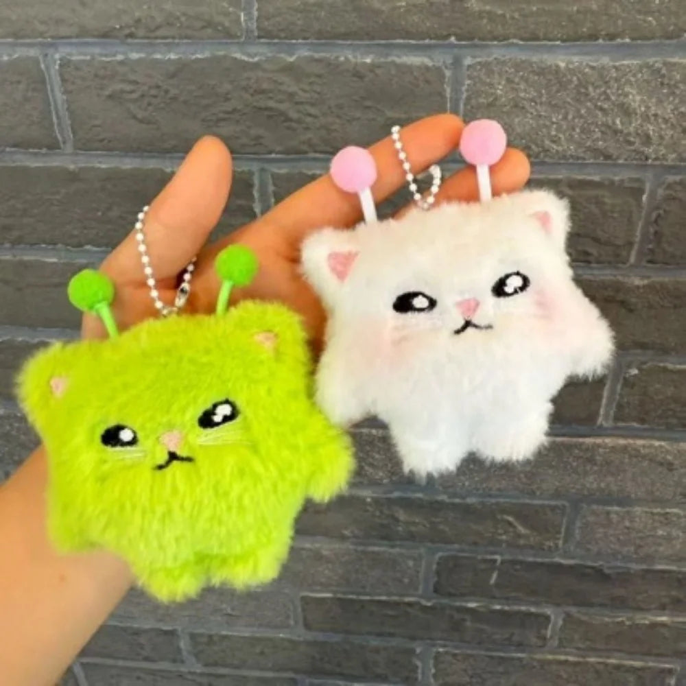 Alien Cat Plush Character Charm Keychain