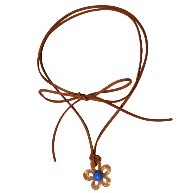 y2K Glossy Daisy Rope Necklace