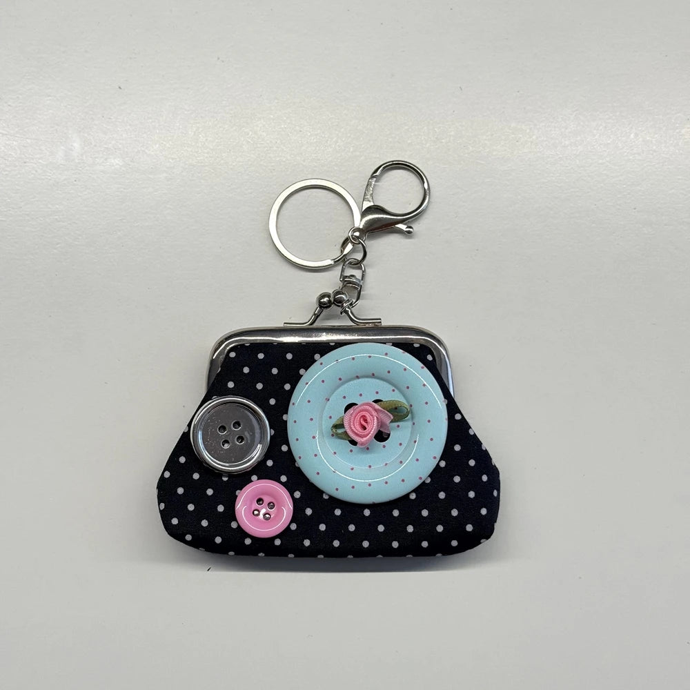 Cute Y2k Coin Purses Lady Small Wallet Wave Dot Handmade Lace Showa Rose Vintage Bag Hanging Pendant Earphone Bag Wallet - Ice Cream Cake