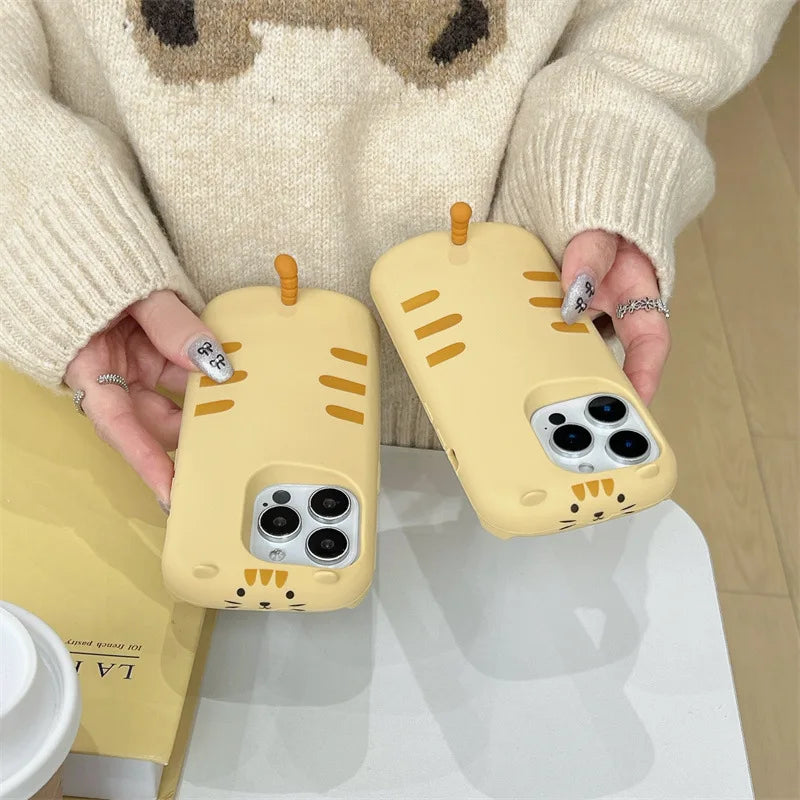 Cartoon Papa Cat cute soft shell for iPhone 17 16 15PROMAX 14 13Pro phone case shockproof for iPhone 17air 15 16Pro - Ice Cream Cake