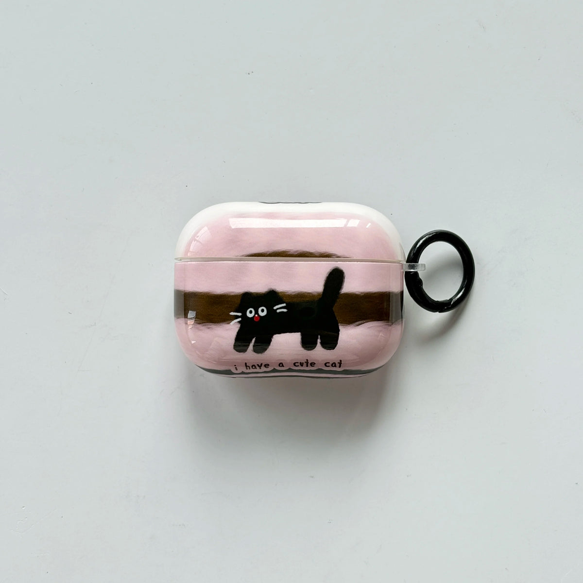 Strawberry and Chocolate Black Cat AirPods Charger Case Cover