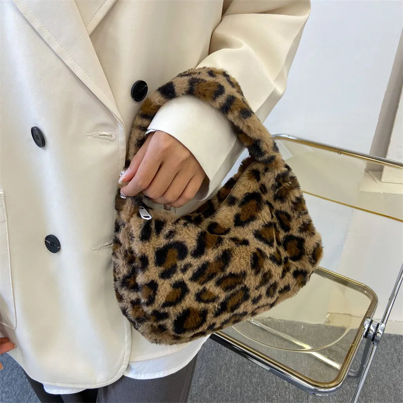 Faux Fur Animal Pattern Purse