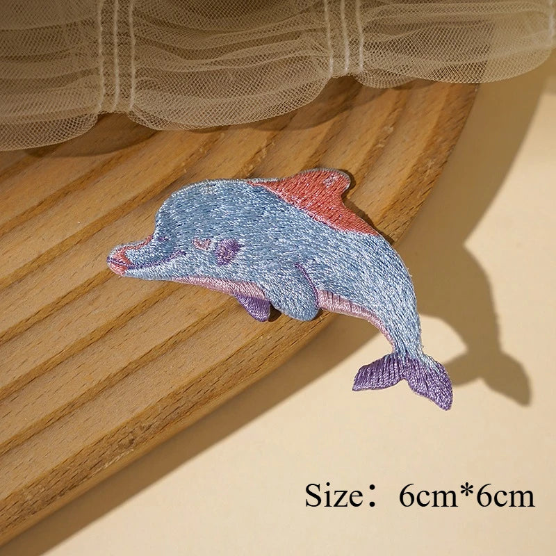 Sealife Embroidered Iron-On Patch