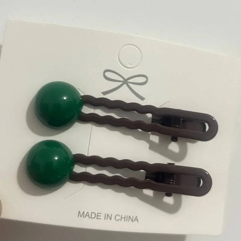 2Pcs/Set Simple Hair Clips For Girls Cute Hair Barrettes Baby Hairpins Kids Headwear Clips For Hair Bobby Pins Hair Accessories - Ice Cream Cake