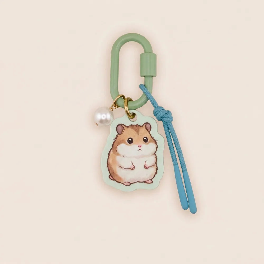 Printed Dog Rope Woven Acrylic Keychain Cat Rabbit Animals Series Pendant Cartoon Design Deer Bag Chain Charms DIY Accessories - Ice Cream Cake