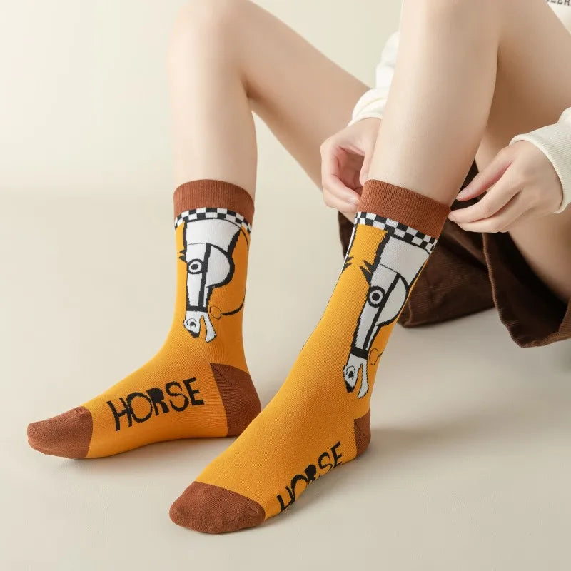 Horse Theme Crew Socks