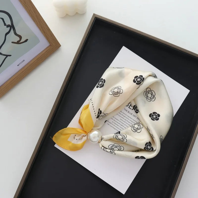 Faux Pearl Detail Scarf