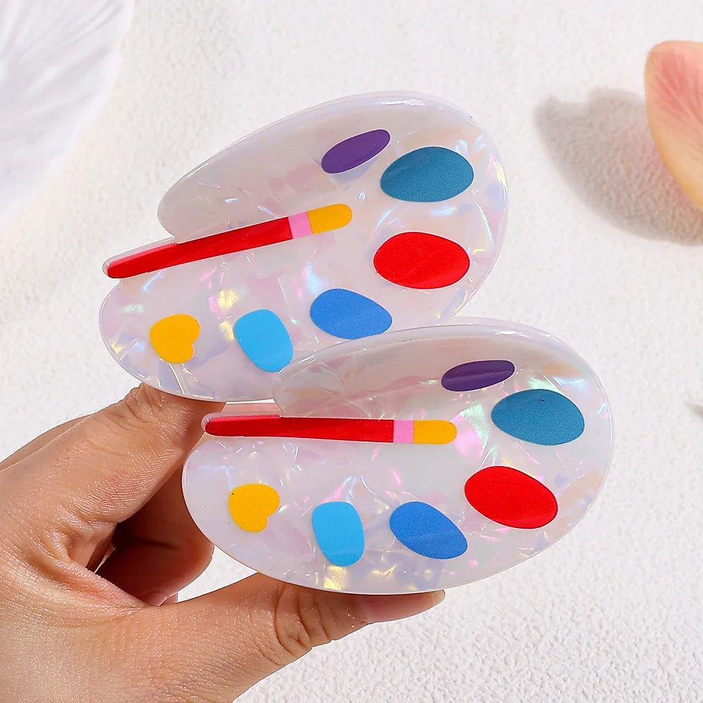 Paint Palette Hair Claw Clip