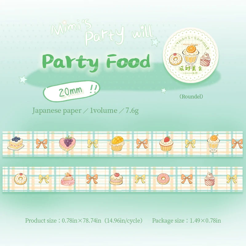 Cat Party Washi Tape - Ice Cream Cake