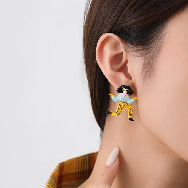 Cartoon People Pop Stud Earrings (20 Designs)