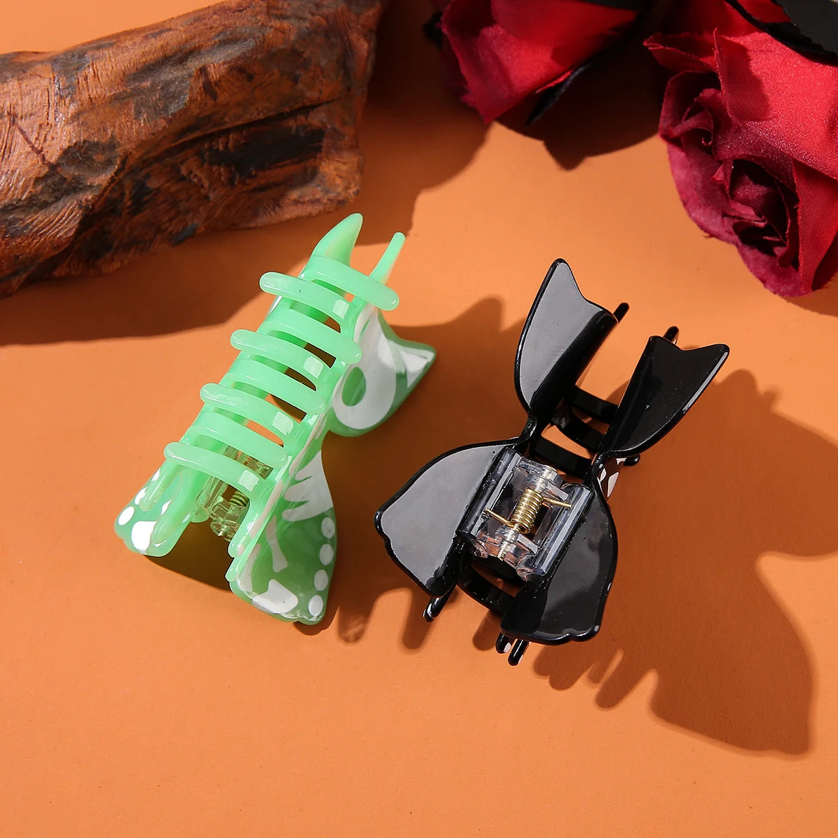 Skeleton Kitty Cat Hair Claw Clip