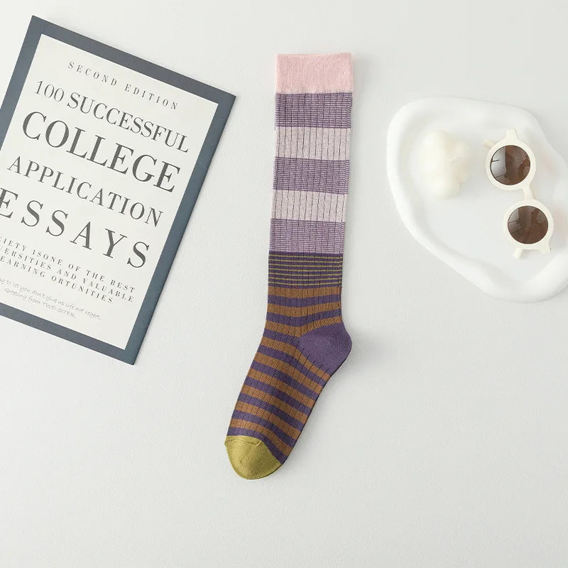 Mix Color Stripe Socks - Ice Cream Cake