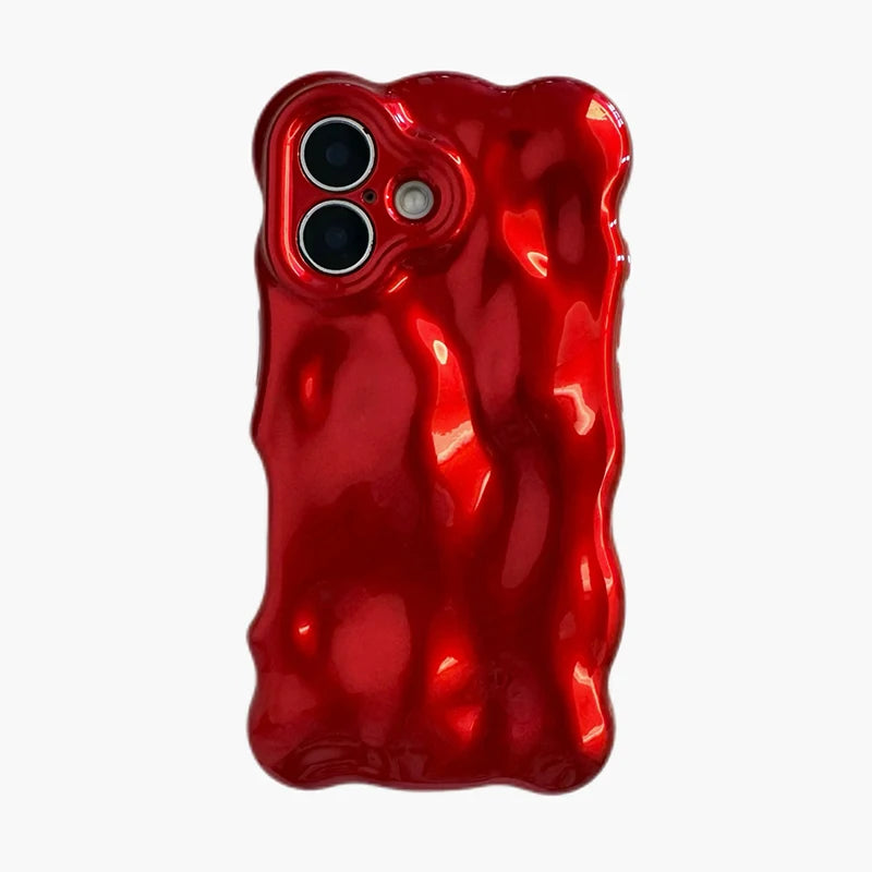 Red jelly-like phone case on a white background