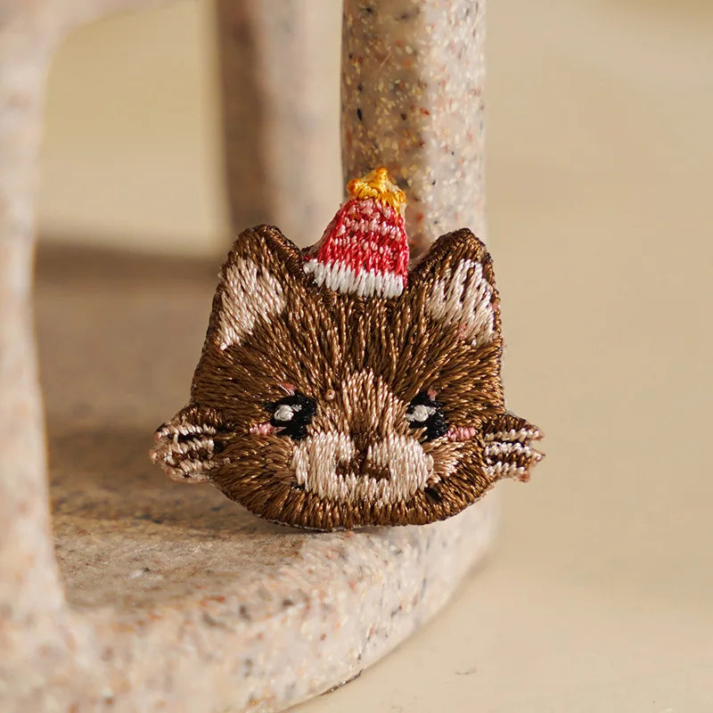 Kitty Cat Embroidered Iron on Patch (15 Designs) - Ice Cream Cake