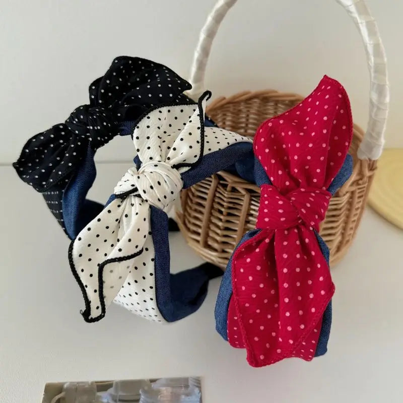 Polka Dot Bow Headband