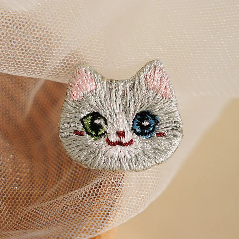 Kitty Cat Embroidered Iron on Patch (15 Designs) - Ice Cream Cake