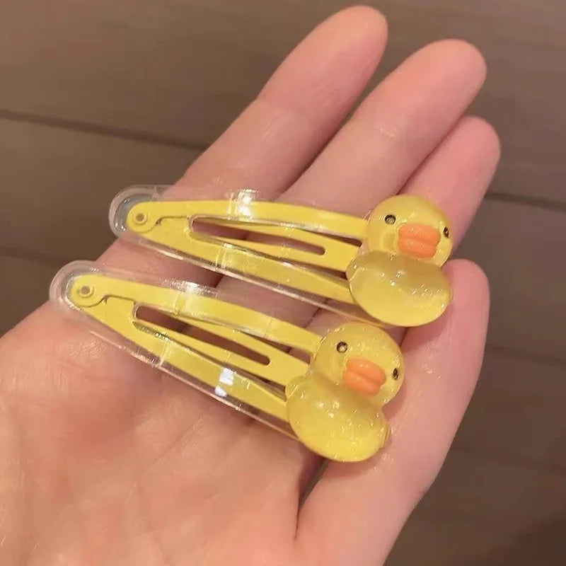 Rubber Duckie/Pink Tulip Hair Clip Sets