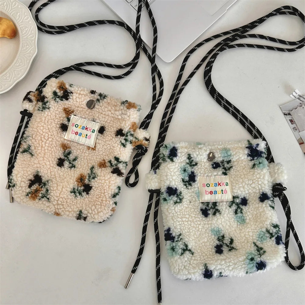 Teddy Fur Plush Pattern Shoulder Bag