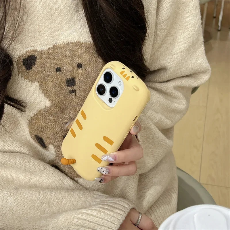 Cartoon Papa Cat cute soft shell for iPhone 17 16 15PROMAX 14 13Pro phone case shockproof for iPhone 17air 15 16Pro - Ice Cream Cake