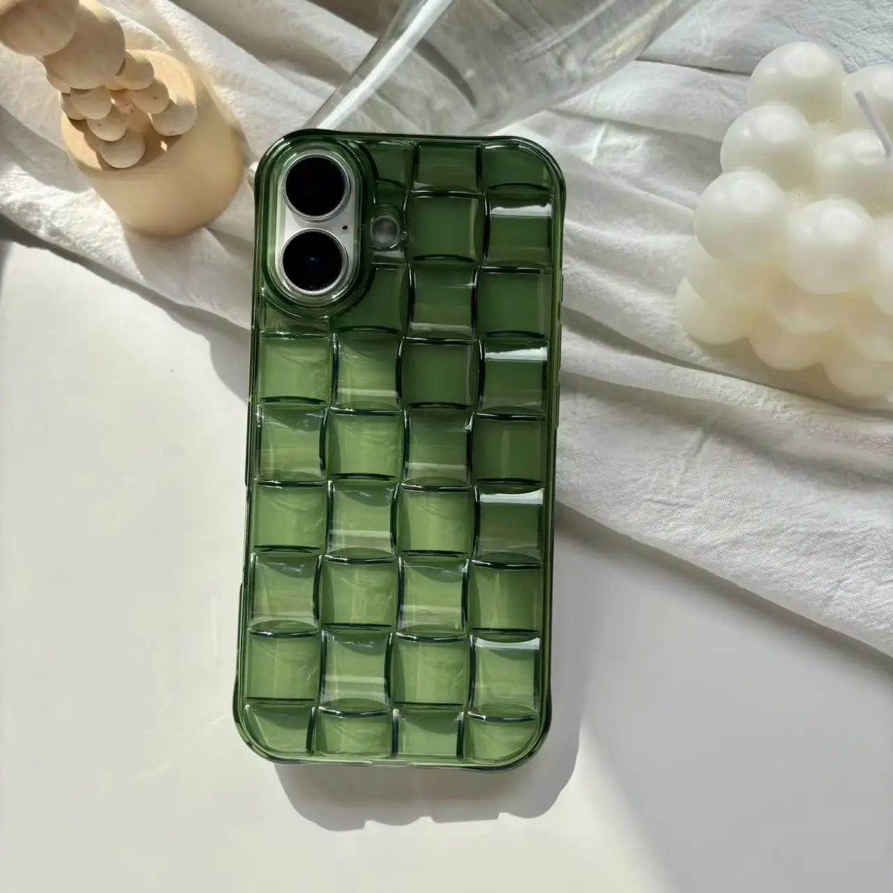 Green Woven Plaid iPhone Case