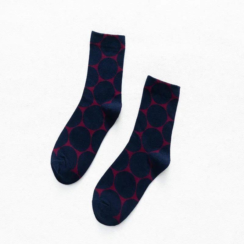 Stylish Dot Crew Socks - Ice Cream Cake