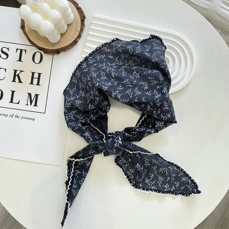 Floral Print Cottagecore Scarf - Ice Cream Cake