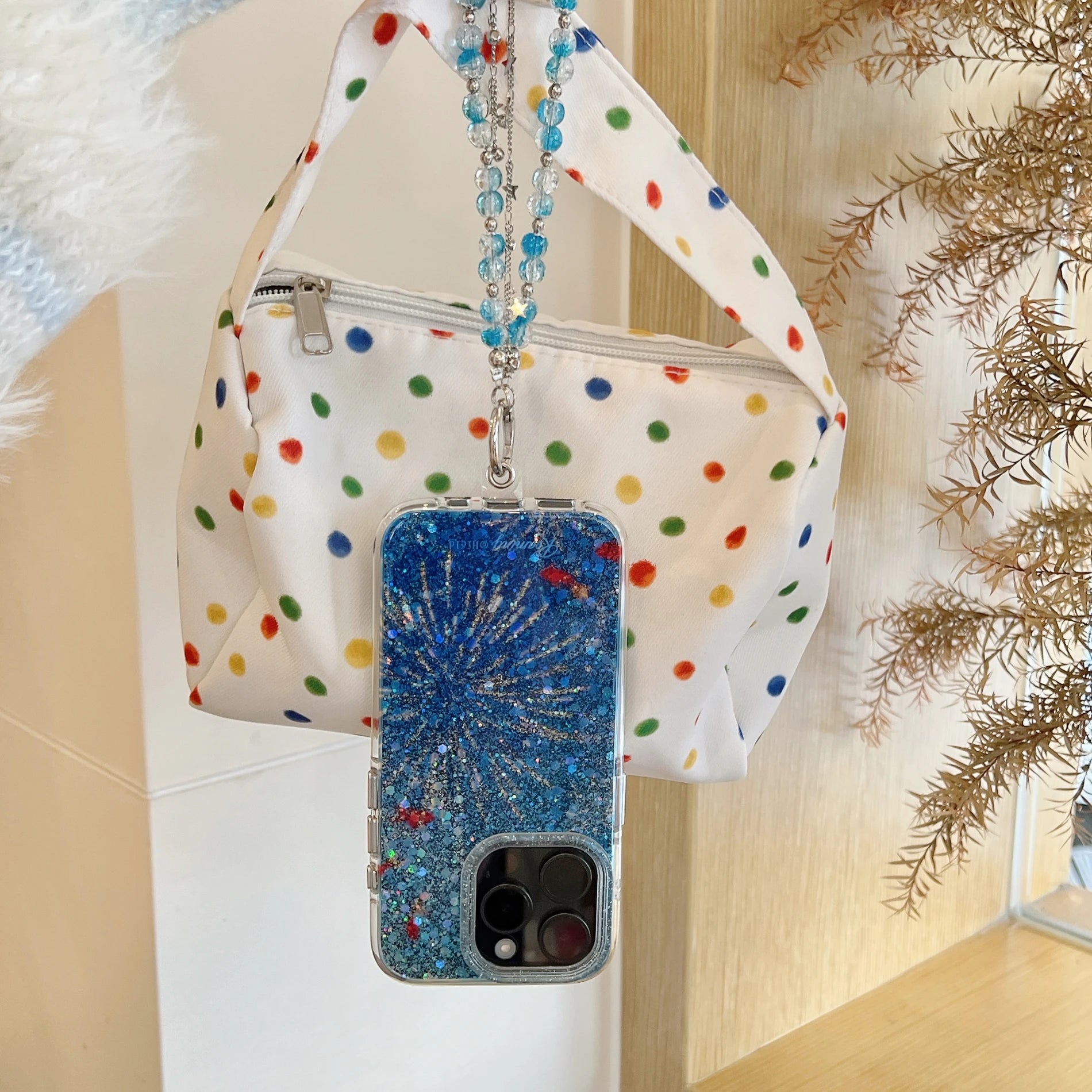 Glittering Goldfish & Firework iPhone Case - Ice Cream Cake