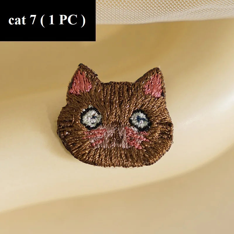 Kitty Cat Embroidered Iron on Patch (15 Designs) - Ice Cream Cake