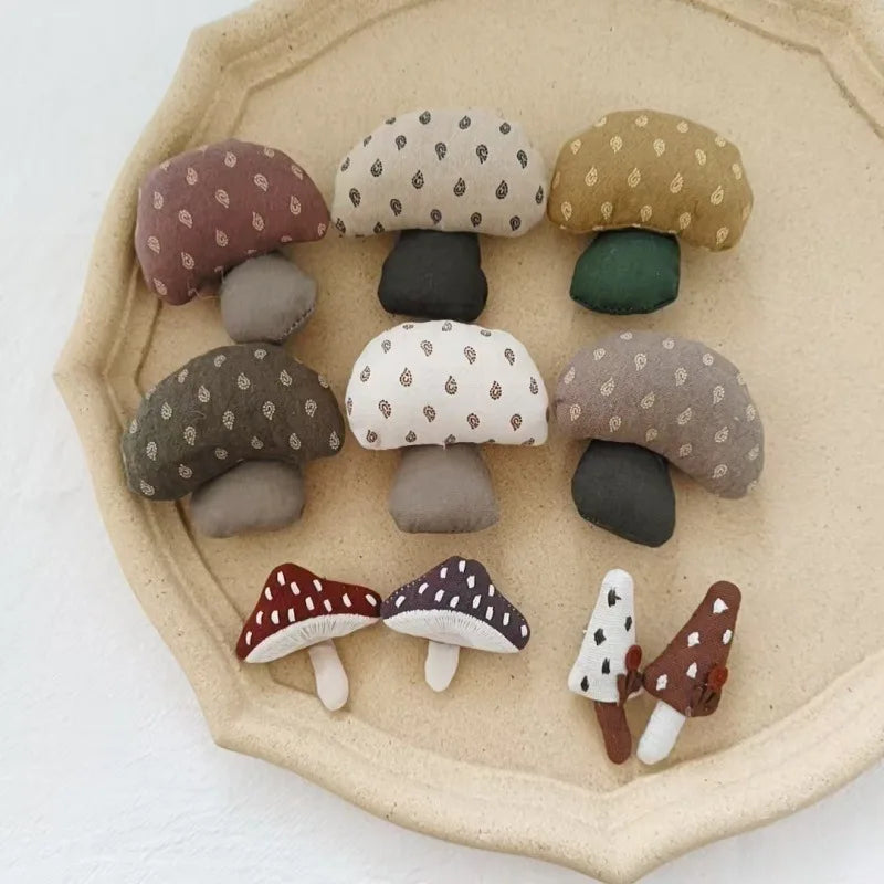 Cottagecore Fabric Mushroom Brooch