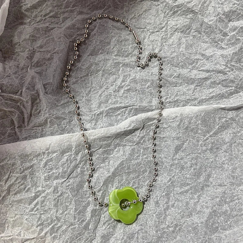 y2k Flower Pendant Necklace