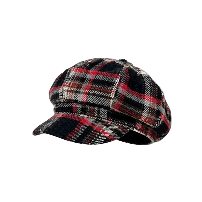 Tartan Pattern Newsboy Cap