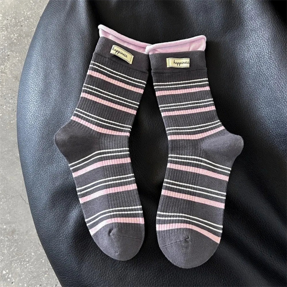 Pastel Stripe Crew Socks