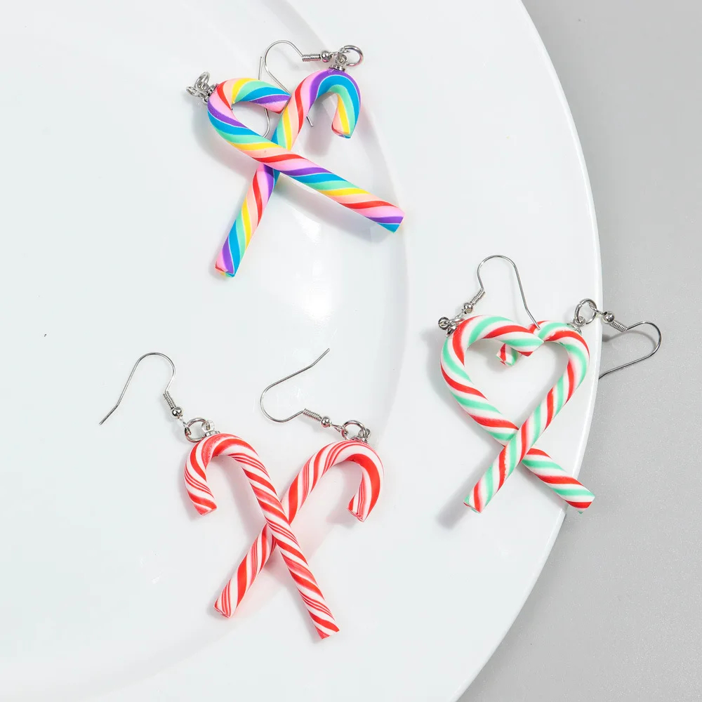 Candy Cane Dangly Earrings