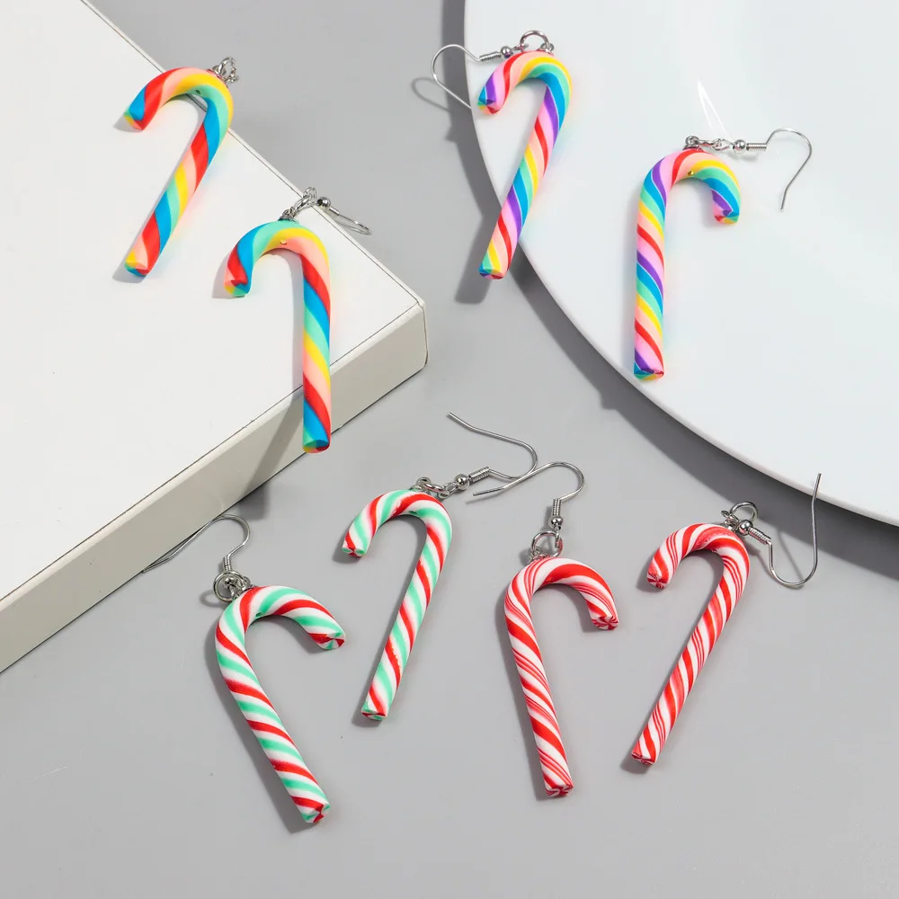 Candy Cane Dangly Earrings