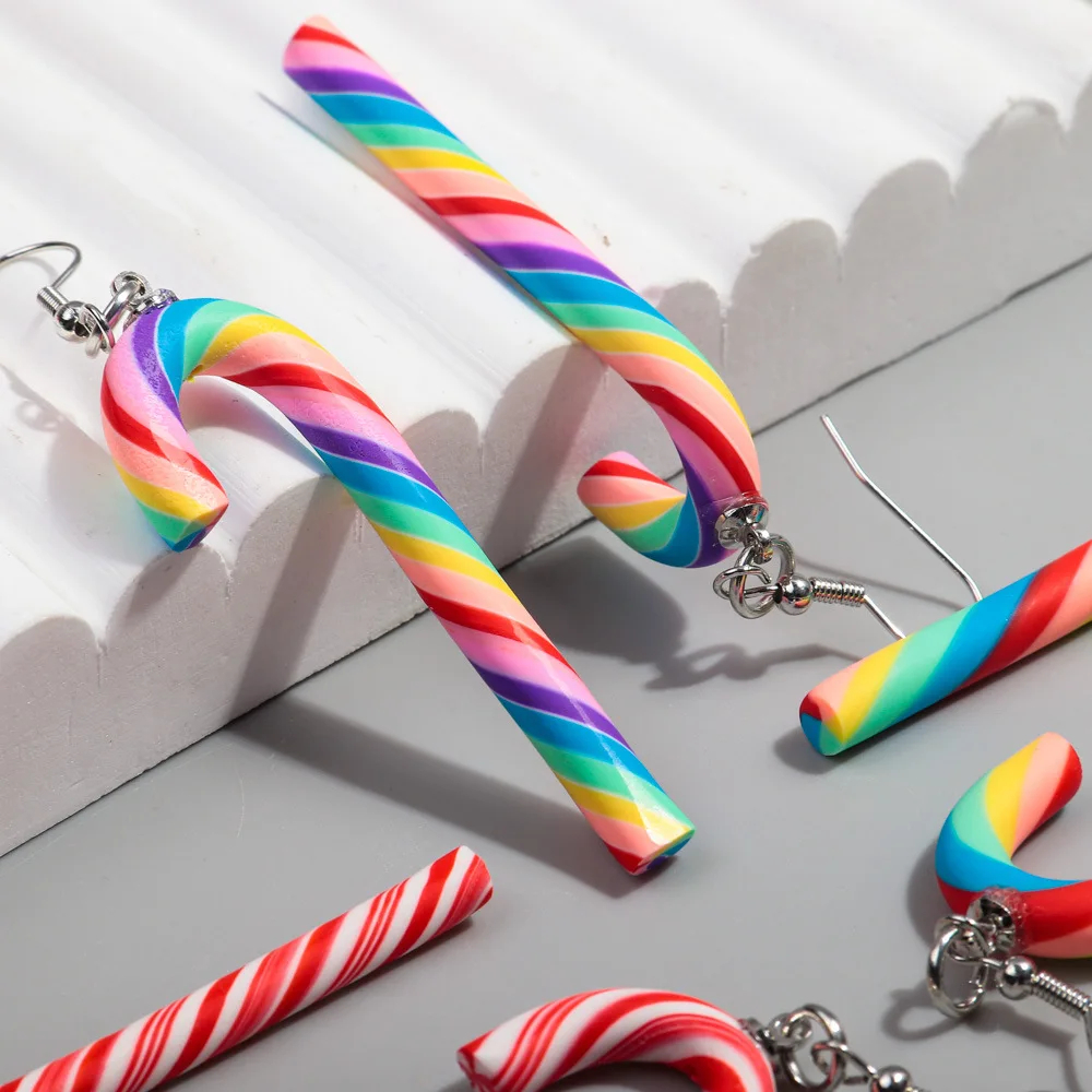 Candy Cane Dangly Earrings