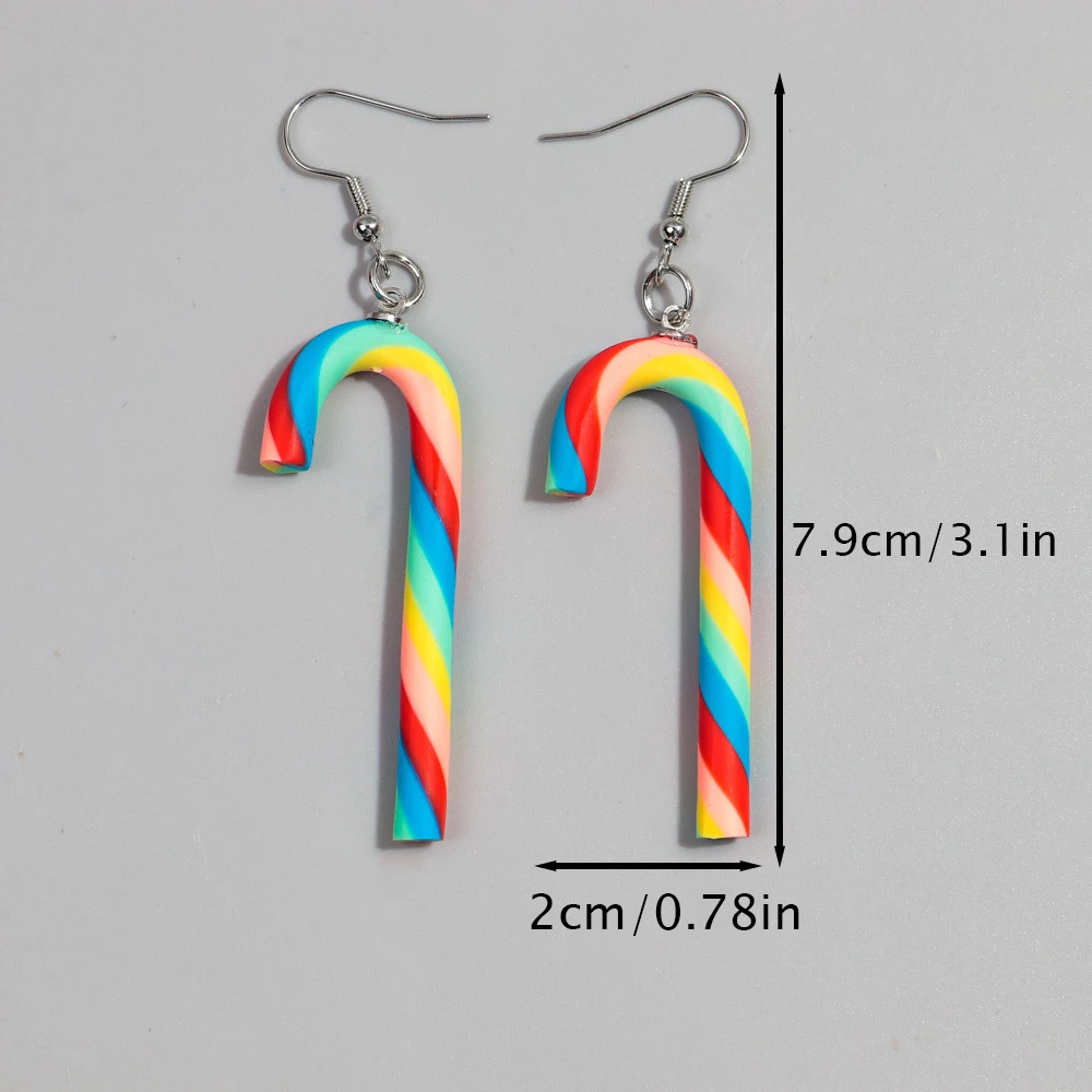 Candy Cane Dangly Earrings