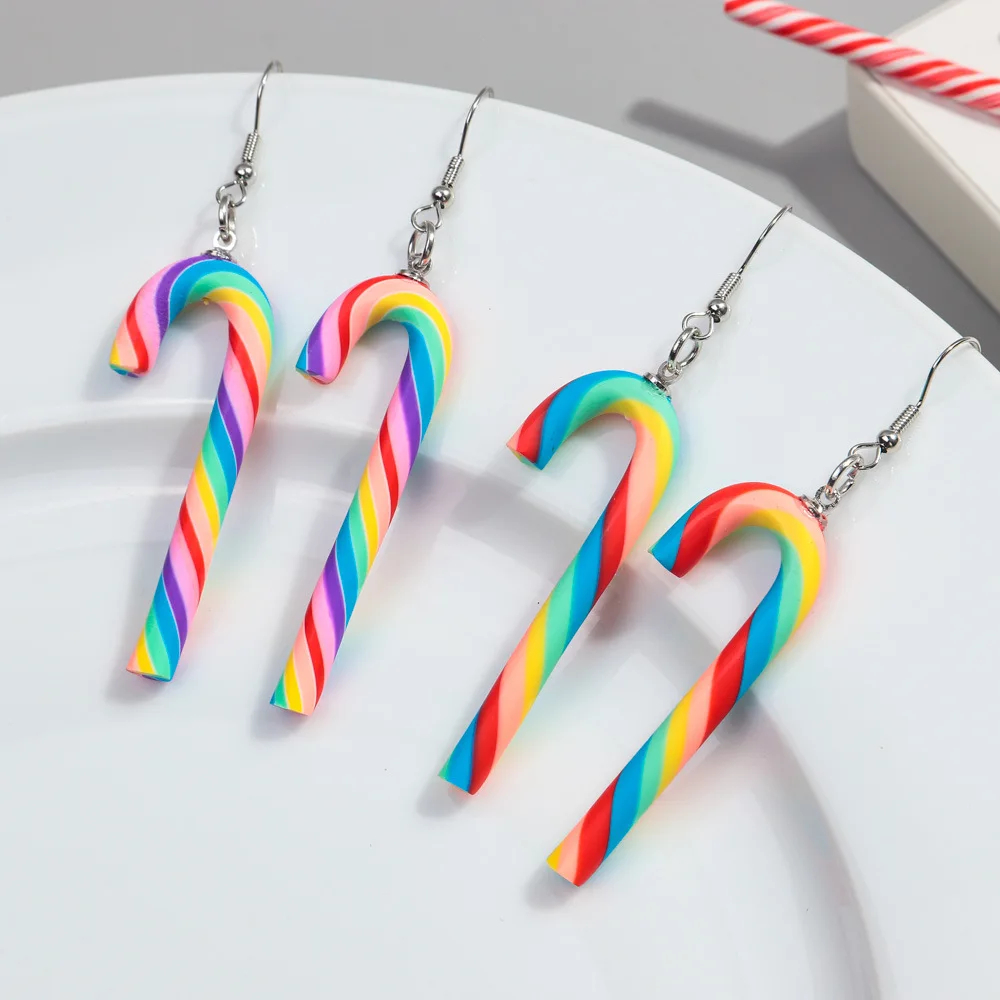 Candy Cane Dangly Earrings