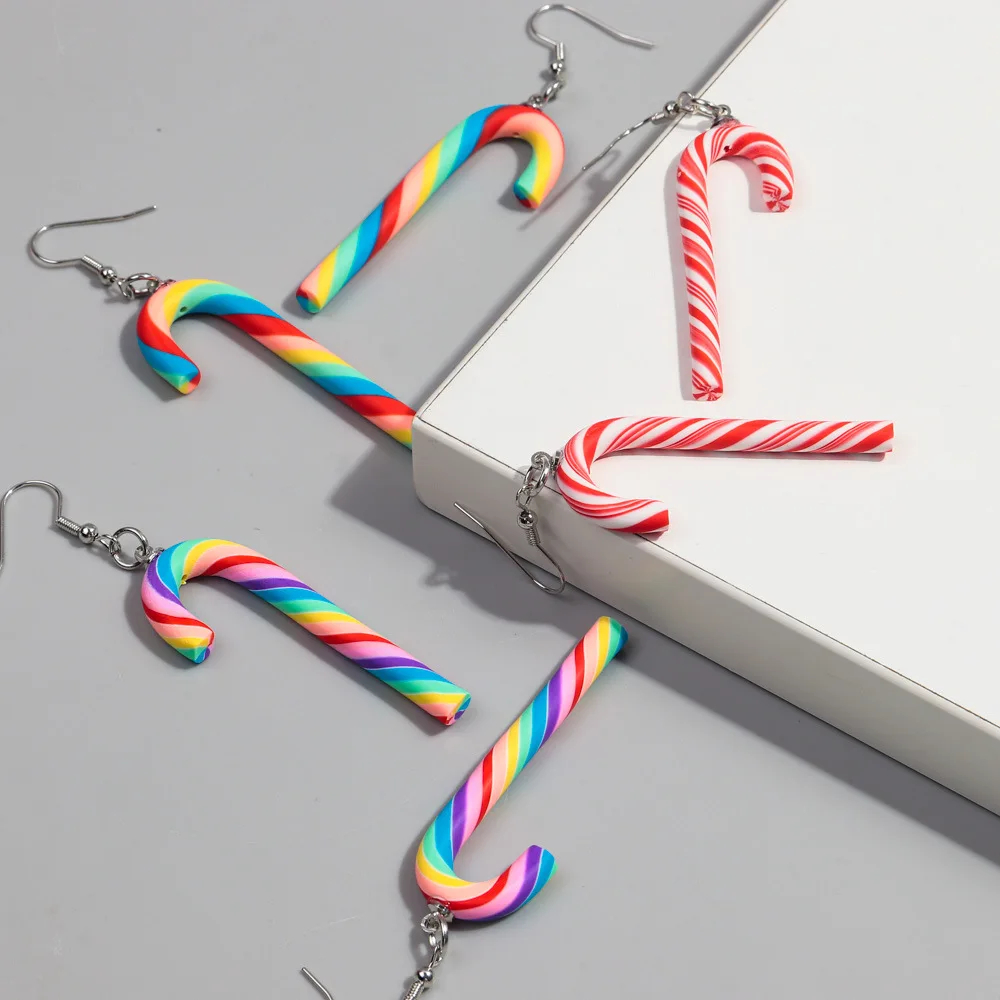 Candy Cane Dangly Earrings